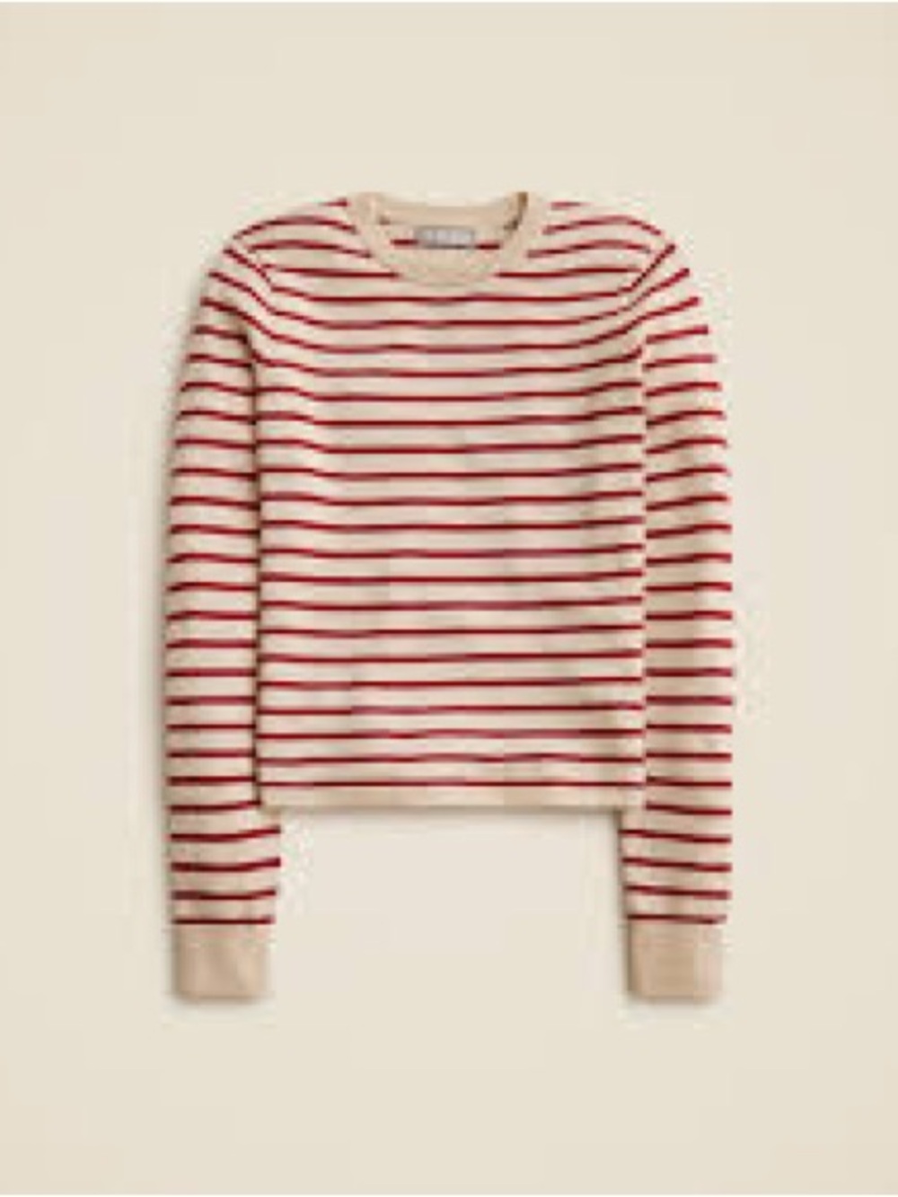 J. Crew Carolyn fitted crewneck sweater in striped merino wool small - Picture 2 of 9